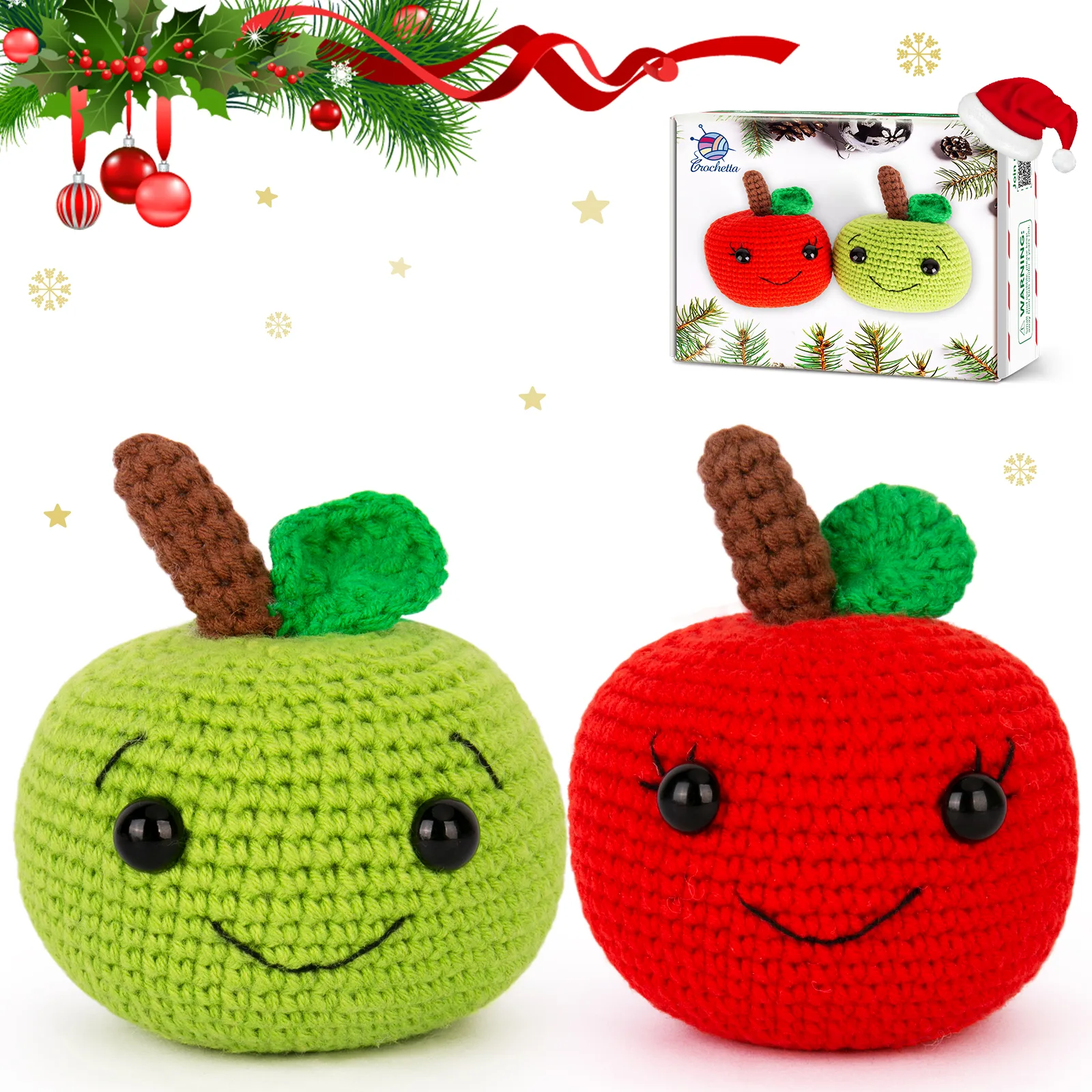 Crochet Apple 2pcs - crochettas.com