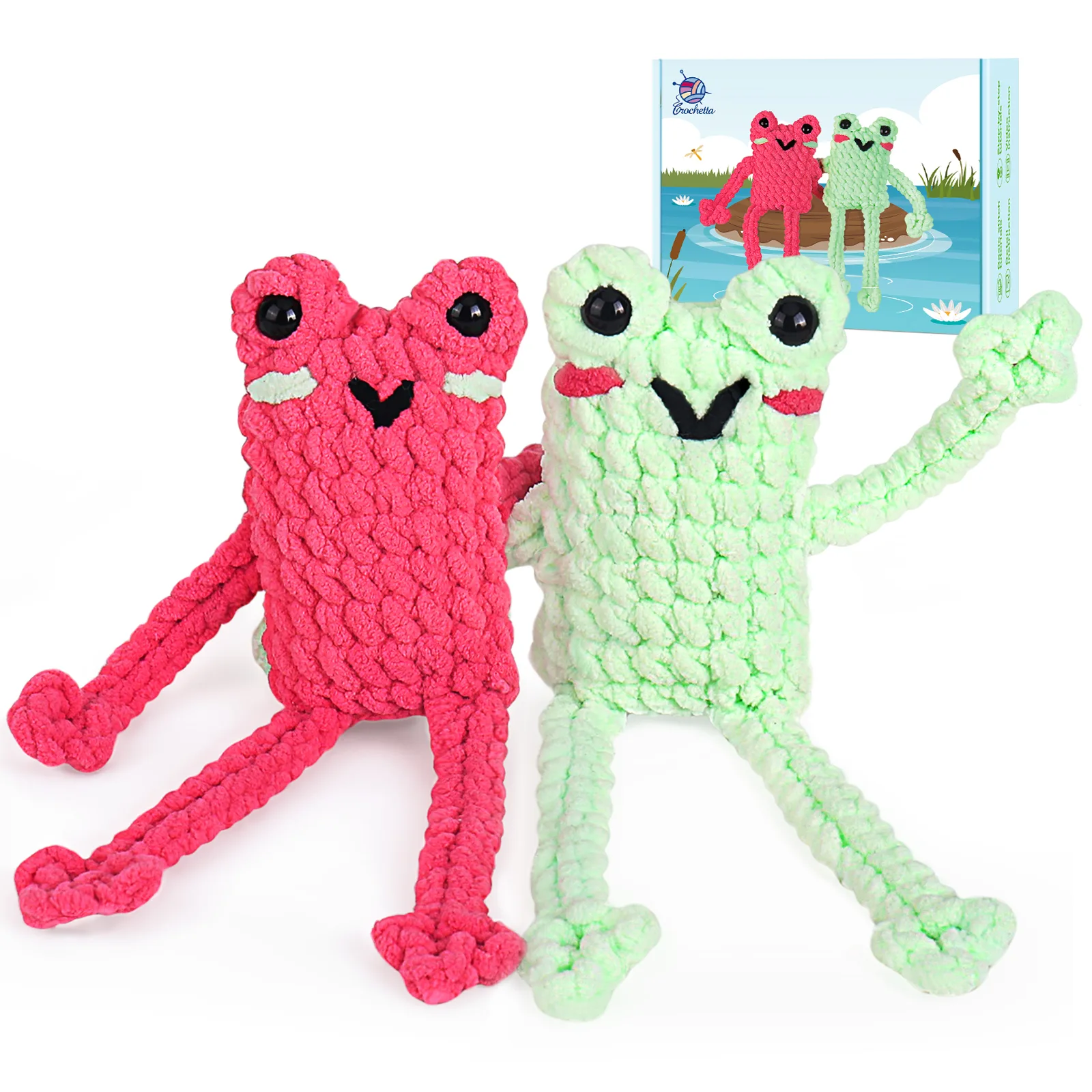 Bundle online of 6 crochet frogs