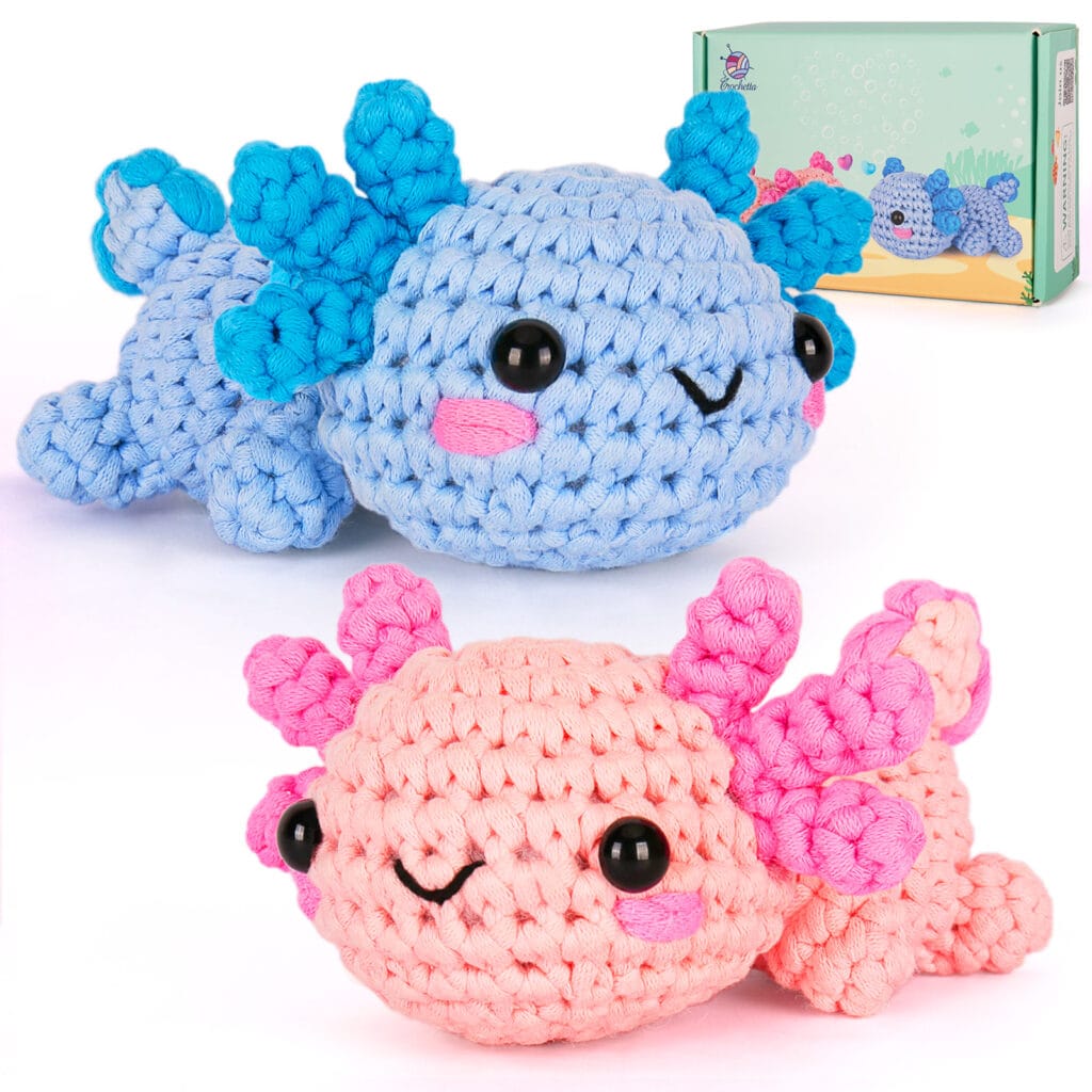 Crochet Axolotls (Pink&Blue)