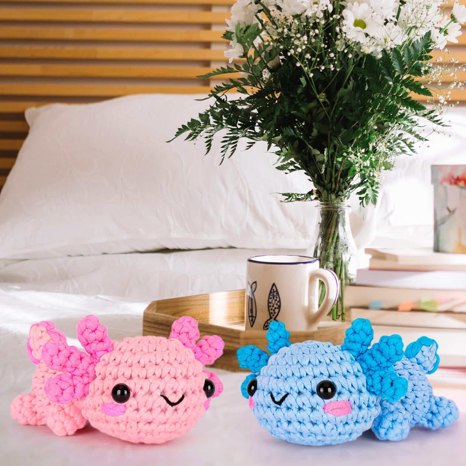 Crochet Axolotls (Pink&Blue)